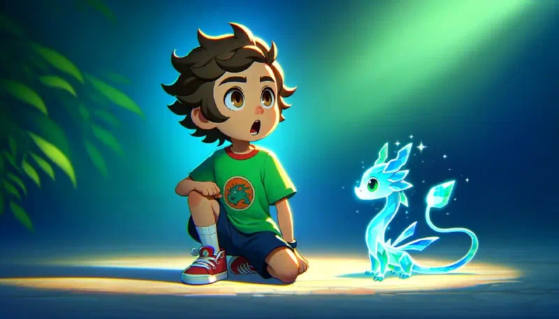 Ilustración de «Carlos y el Dragón de Cristal: El Viaje a lo Desconocido»