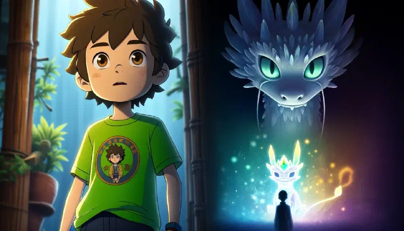 Ilustración de «Carlos y el Dragón de Cristal: La Luz en la Oscuridad»
