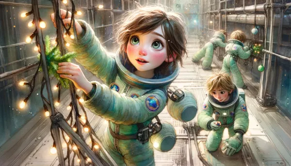 Ilustración de «Navidad en la Estación Espacial»