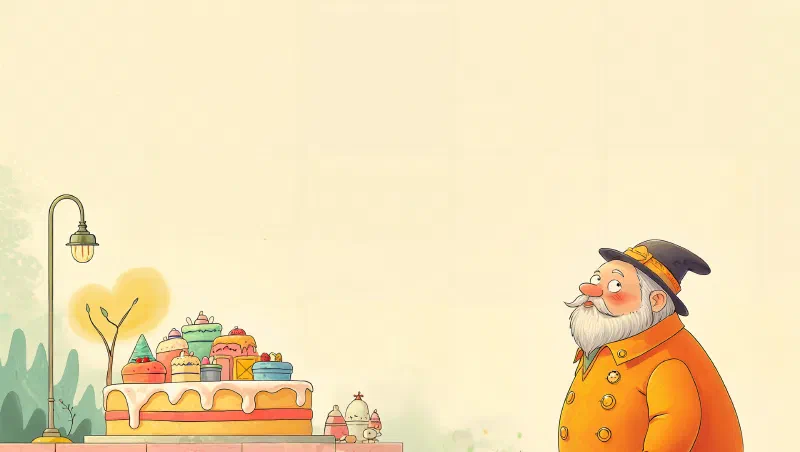 Ilustración de «Chispa y la Búsqueda del Pastel Redondo»