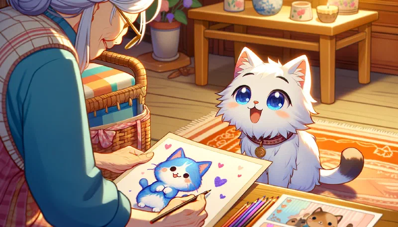 Ilustración de «El Gatito y El Jardín Secreto»