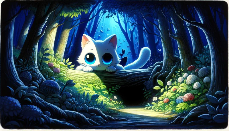 Ilustración de «El Gatito y El Jardín Secreto»