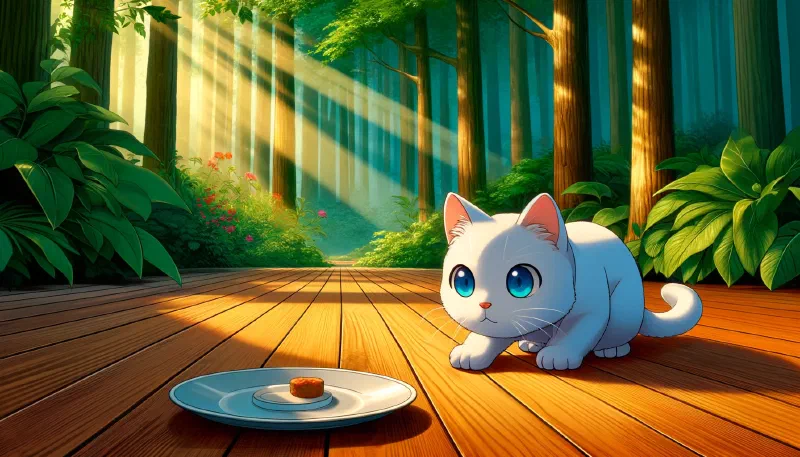 Ilustración de «El Gatito y El Jardín Secreto»