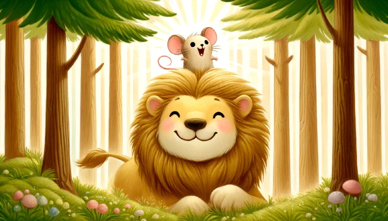 Ilustración de «El León y El Ratón»
