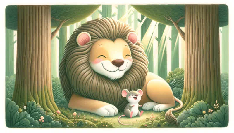 Ilustración de «El León y El Ratón»