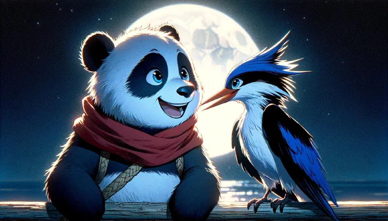 Ilustración de «El Panda y la Luna de Azúcar»