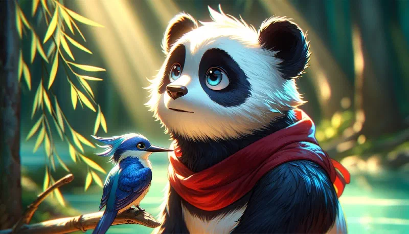 Ilustración de «El Panda y la Luna de Azúcar»