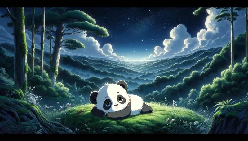 Ilustración de «El Panda y la Luna de Azúcar»