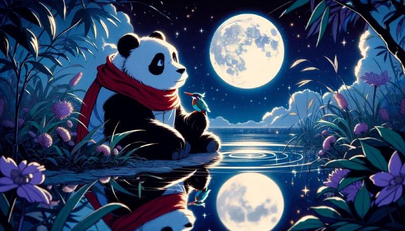 Ilustración de «El Panda y la Luna de Azúcar»
