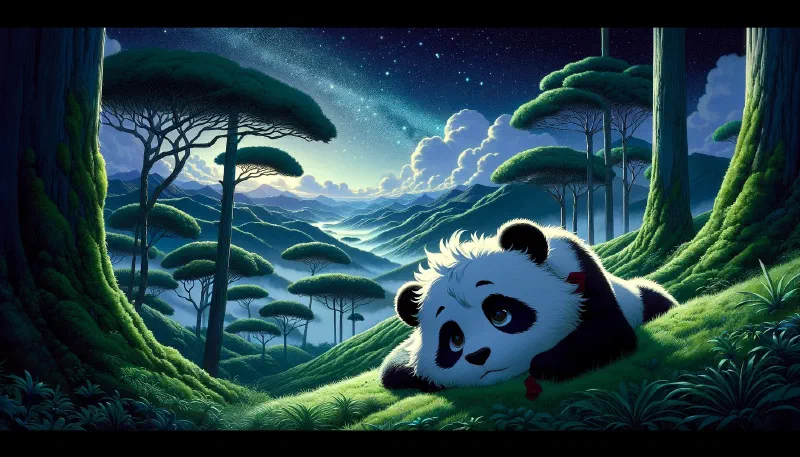 Ilustración de «El Panda y la Luna de Azúcar»