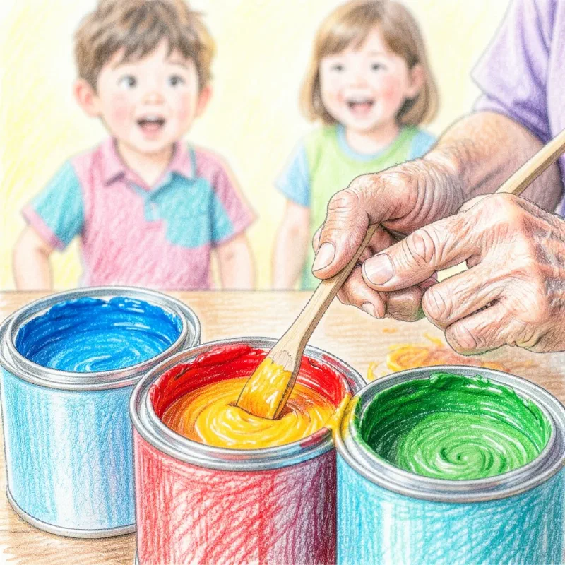 Ilustración de «Hugo y la barca de los mil colores»