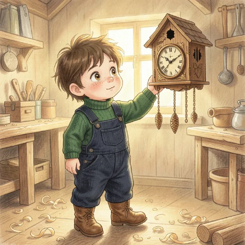 Ilustración de «Leo y el Secreto del Reloj de Cuco»
