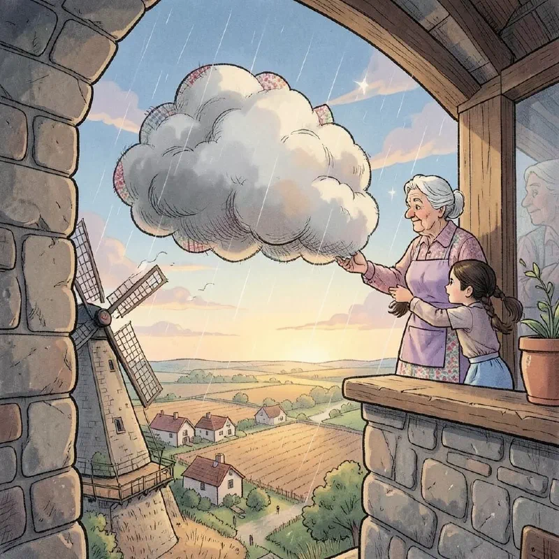 Ilustración de «Vera y la costurera de nubes»
