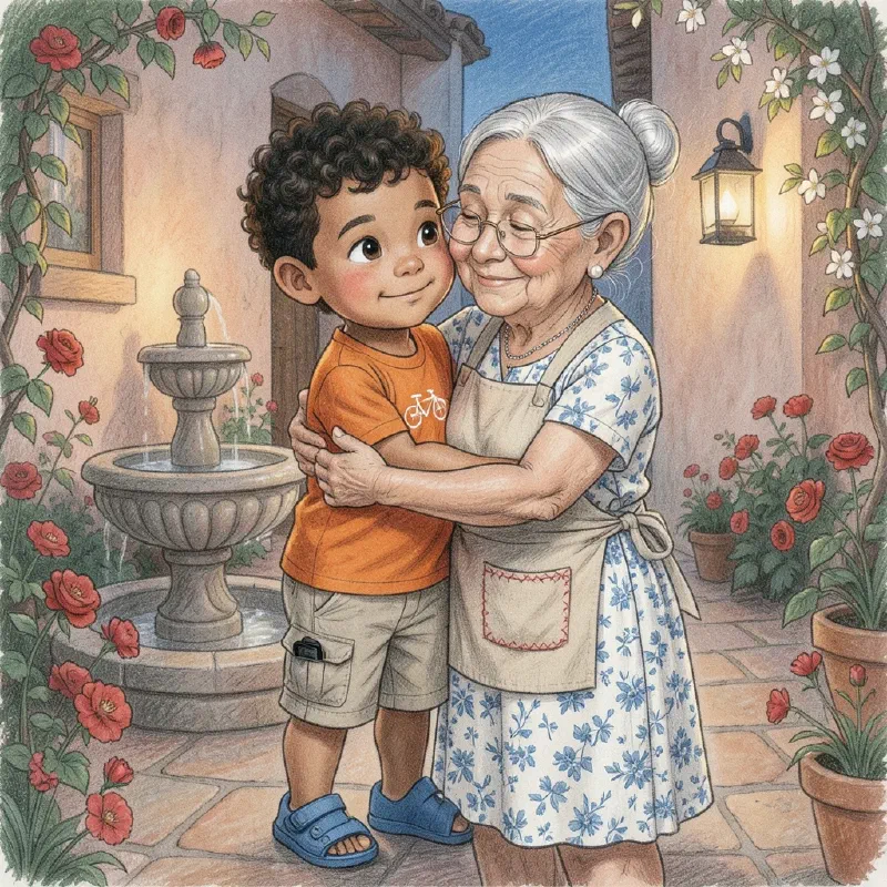 Ilustración de «Mateo y el Reloj de Arena de la Abuela Carmen»